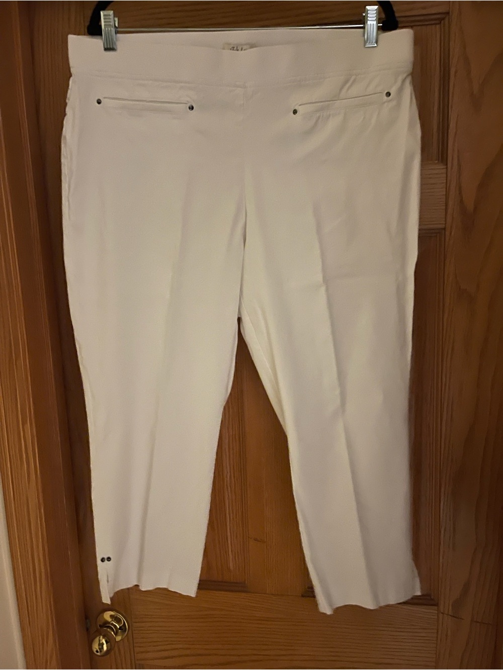 Style & Co. White Cropped Stretch Dress Pants